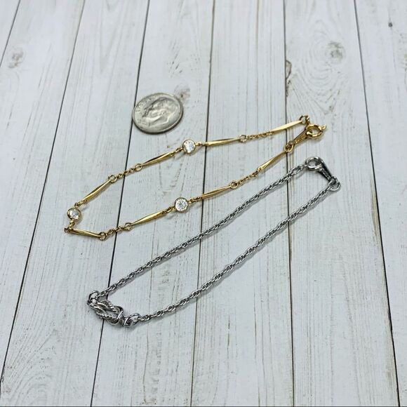 Avon Silver Knot And Gold Crystal Bracelets - Picture 1 of 4